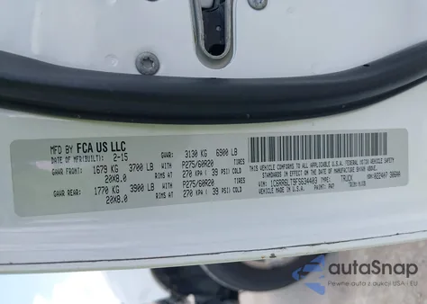 2015 Ram 1500 Slt z USA, uszkodzony, nr VIN 1C6RR6LT9FS634403